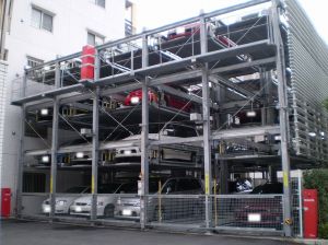 地下１段、地上4段昇降横行縦列式立体駐車場