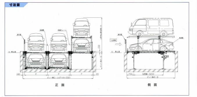 立体駐車場寸法図